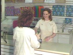 Patty serving in the Postal Shoppe